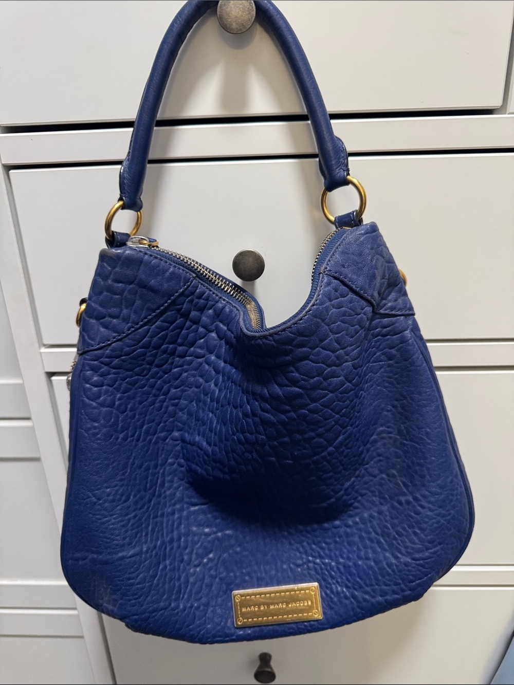 Marc by Marc Jacobs Cobalt Pebbled Leather Hobo Shoulder Bag